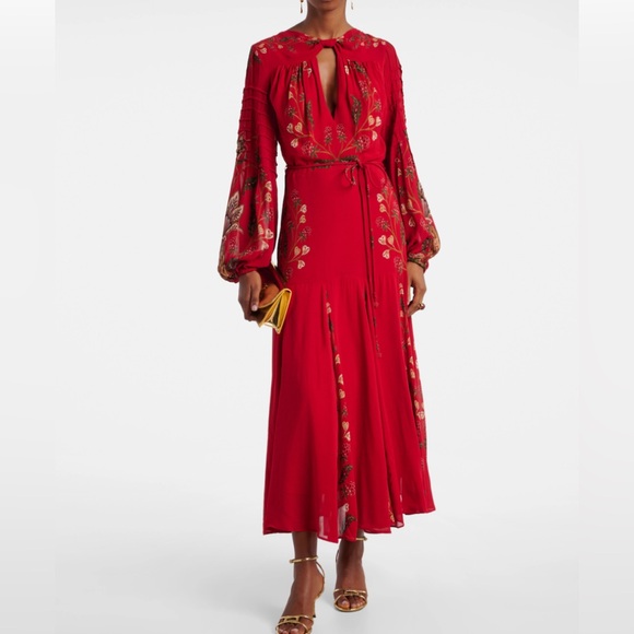 FARM RioBerry Garden Long Sleeve Dress